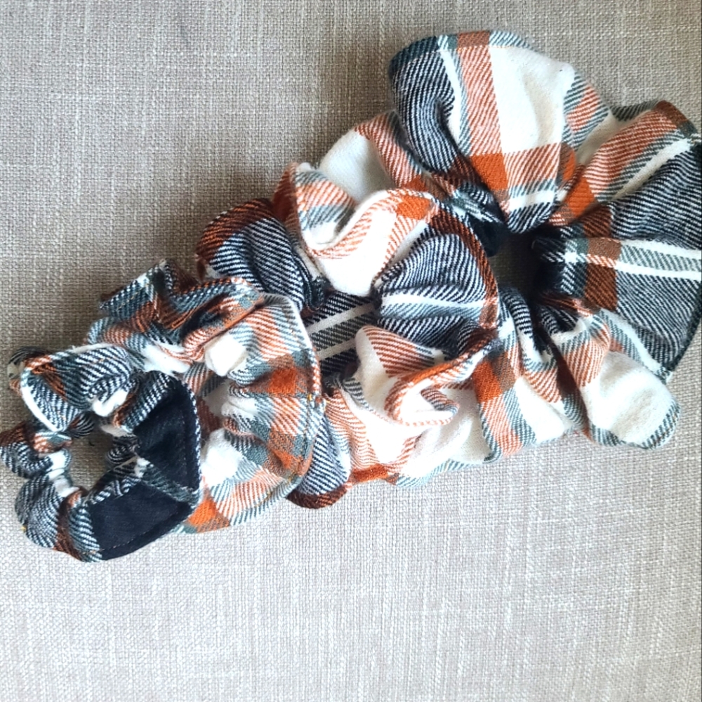 Handmade Flannel Plaid Fall Scrunchies